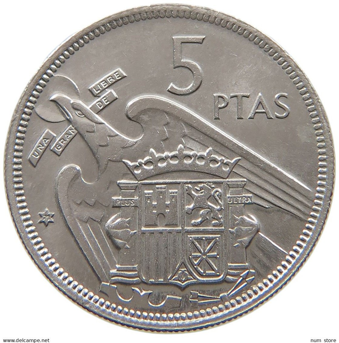 SPAIN 5 PESETAS 1957 71 TOP #s065 0475 - 5 Pesetas