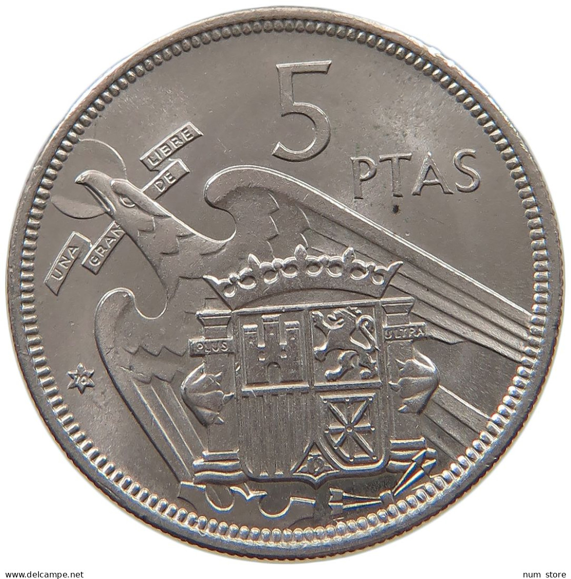 SPAIN 5 PESETAS 1957 70 TOP #s079 0539 - 5 Pesetas