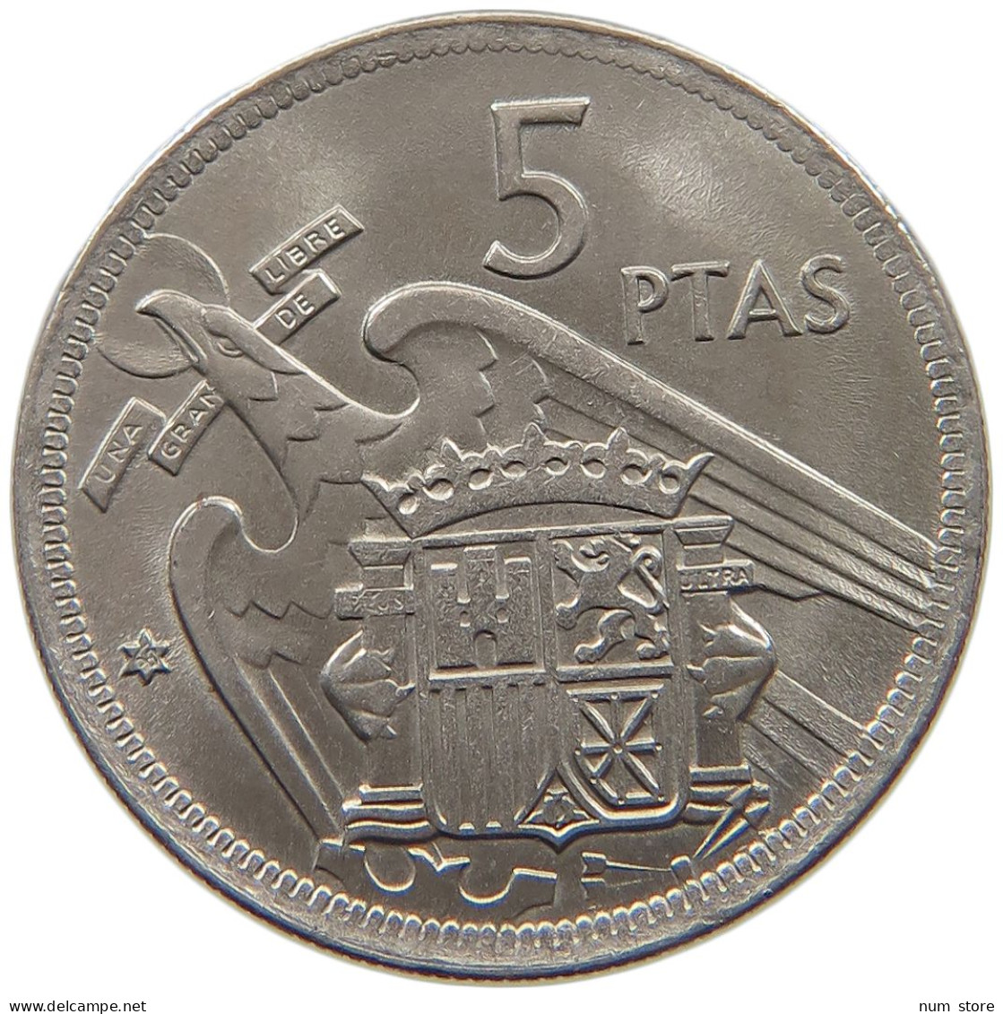 SPAIN 5 PESETAS 1957 68 TOP #c078 0055 - 5 Pesetas