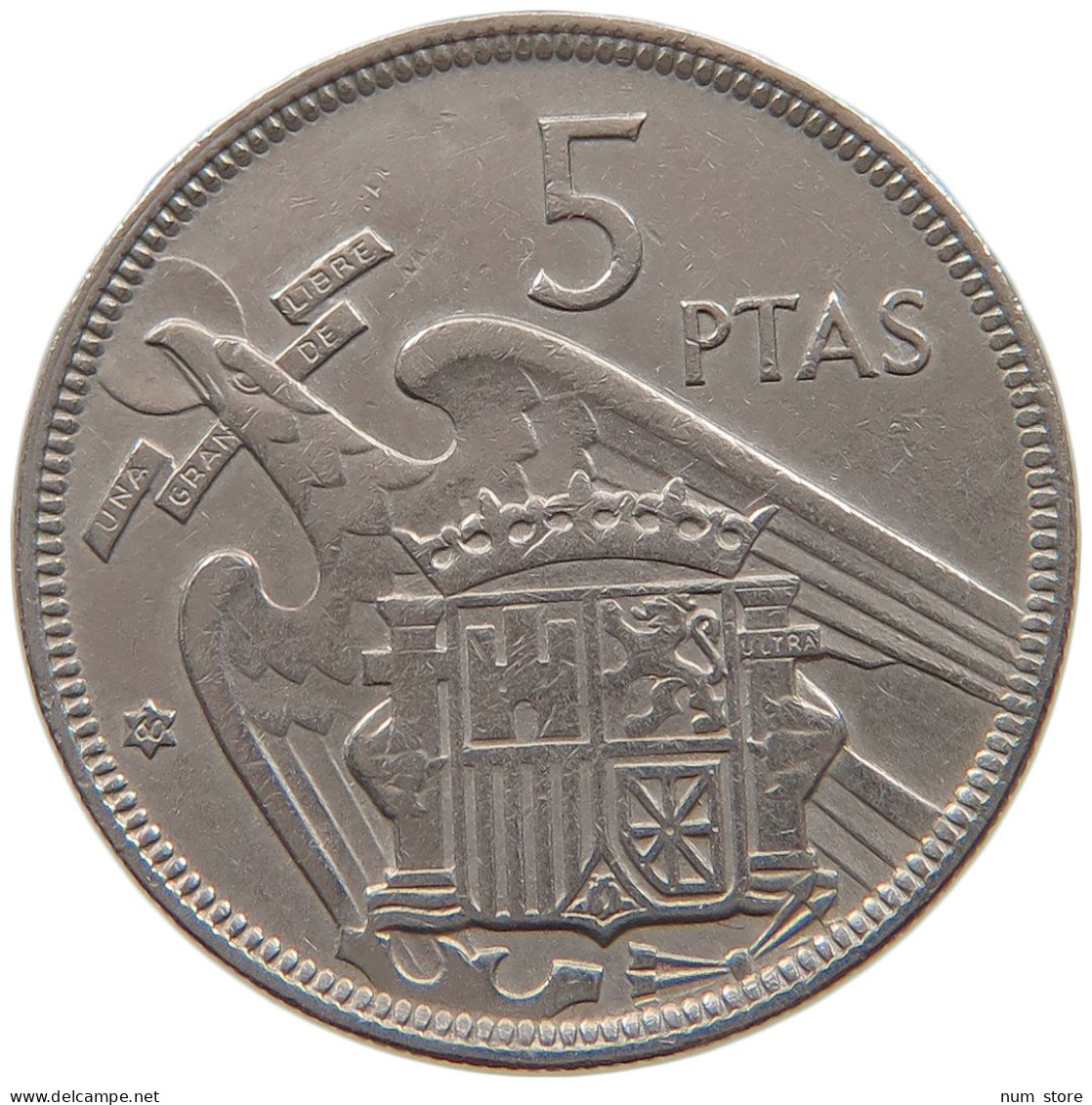 SPAIN 5 PESETAS 1957 60 #a061 0403 - 5 Pesetas