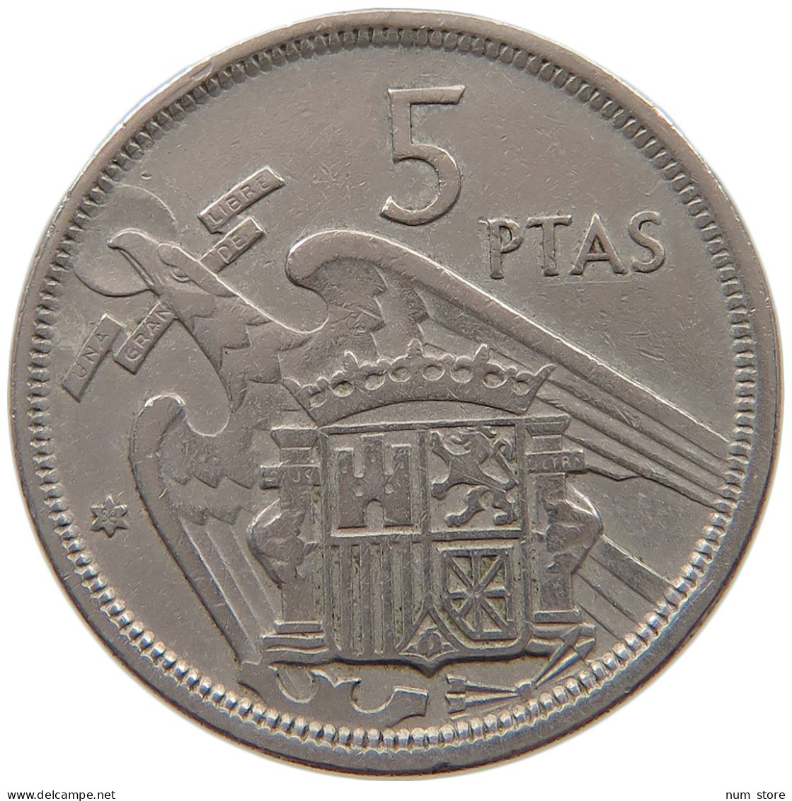 SPAIN 5 PESETAS 1957 58 #a061 0397 - 5 Pesetas