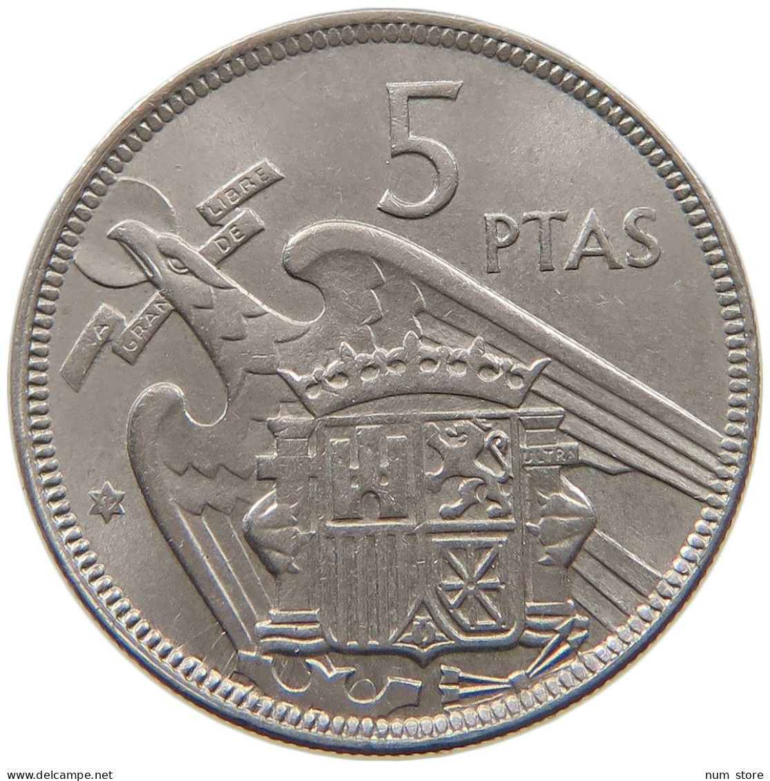 SPAIN 5 PESETAS 1957 59 TOP #s065 0485 - 5 Pesetas