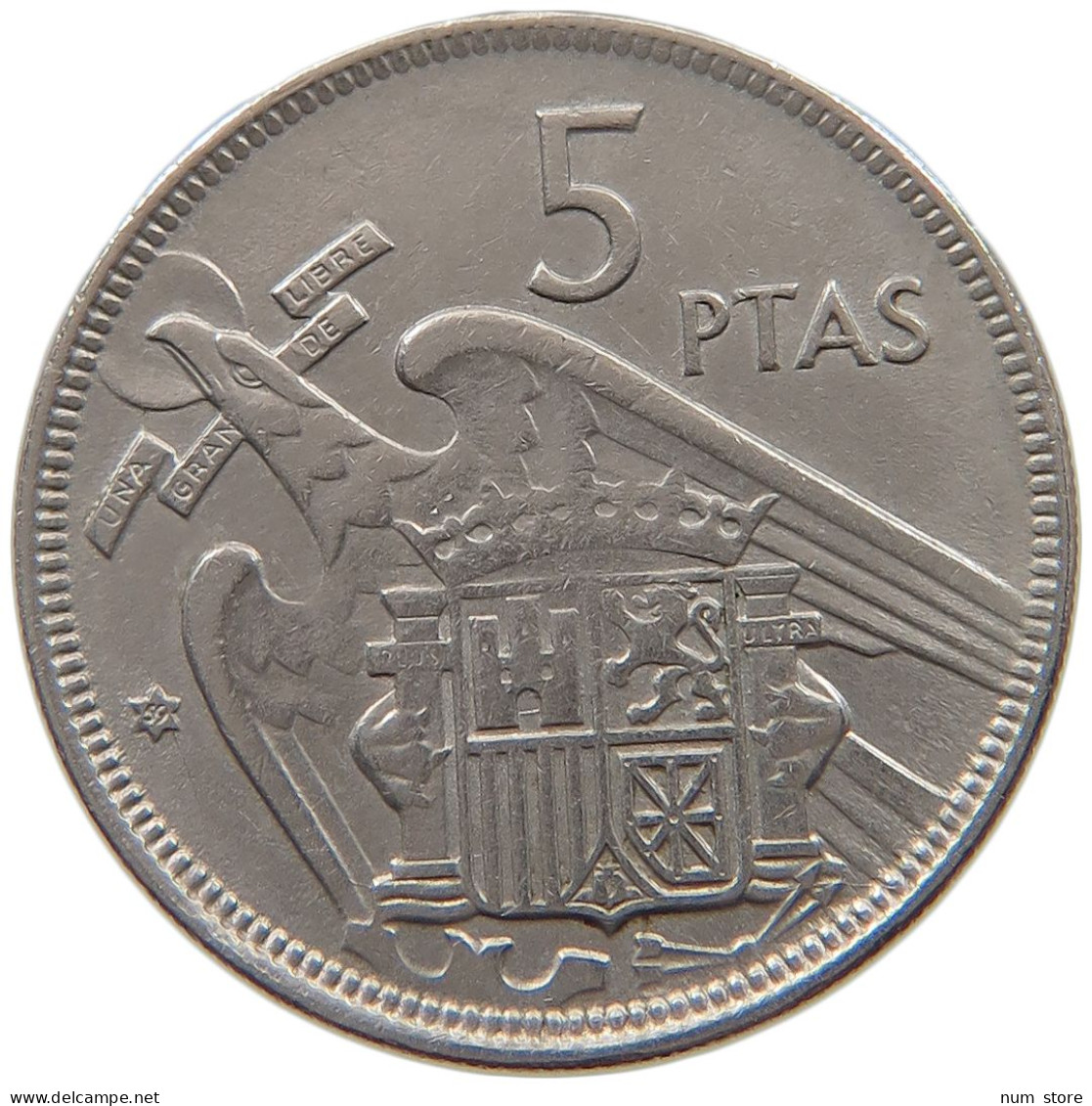 SPAIN 5 PESETAS 1957 59 #a061 0401 - 5 Pesetas