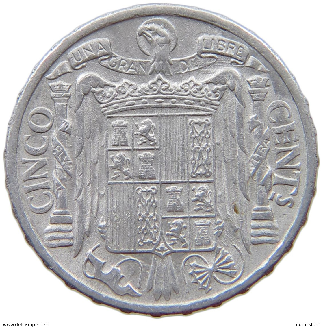 SPAIN 5 CENTIMOS 1945 #s074 0159 - 5 Centiemen