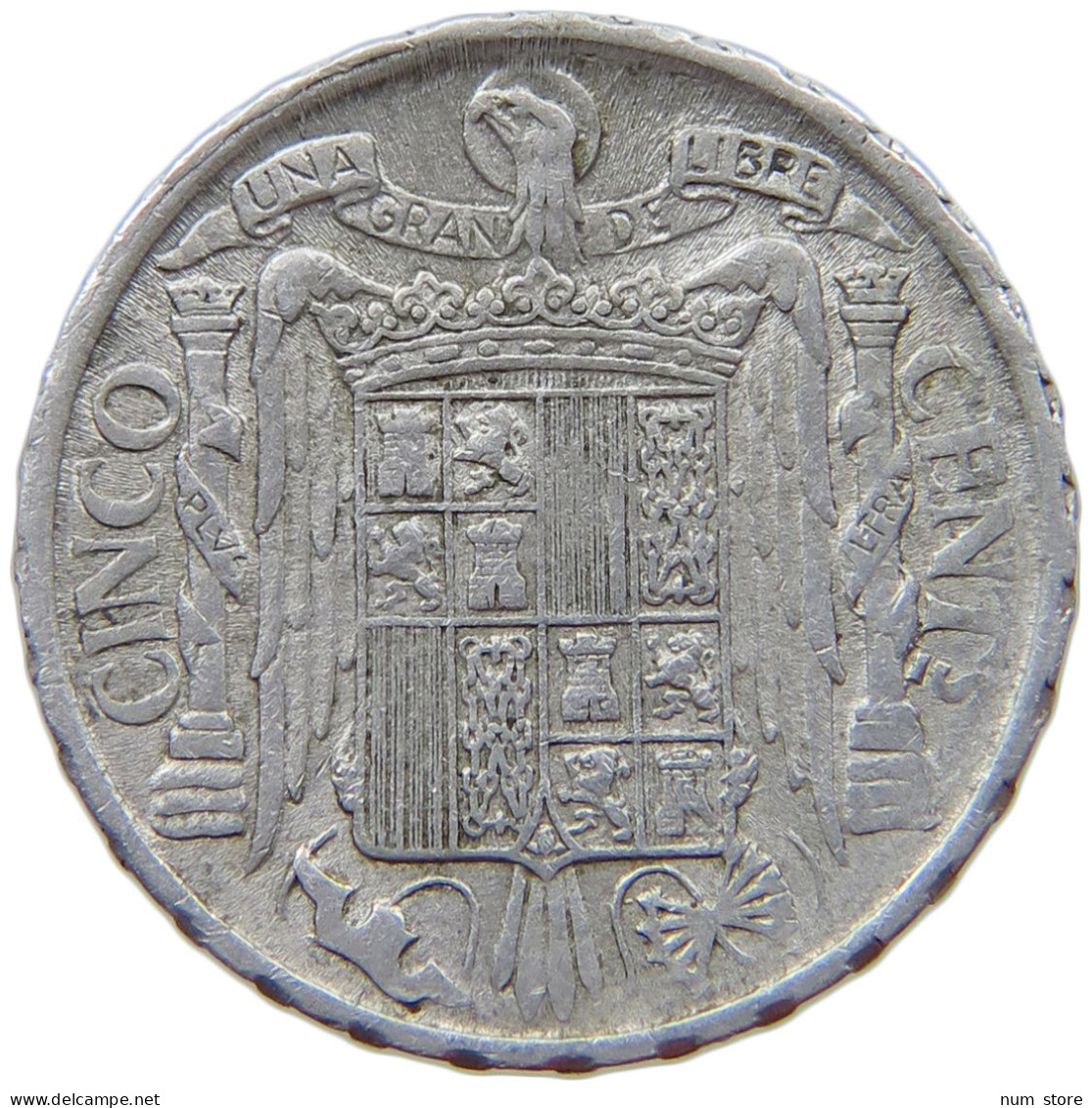 SPAIN 5 CENTIMOS 1945 #s074 0157 - 5 Centesimi