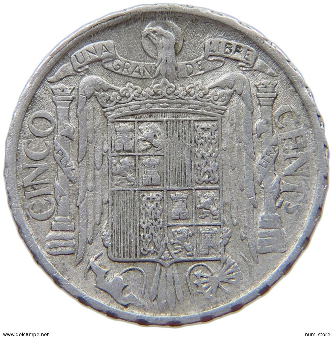 SPAIN 5 CENTIMOS 1945 #s074 0157 - 5 Centimos