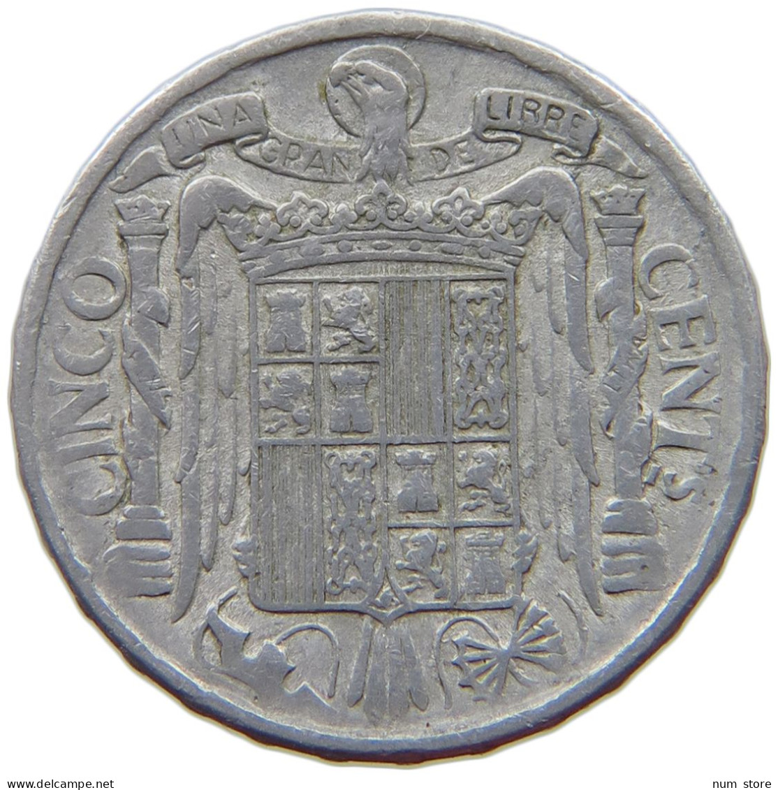 SPAIN 5 CENTIMOS 1945 #a021 0691 - 5 Centesimi