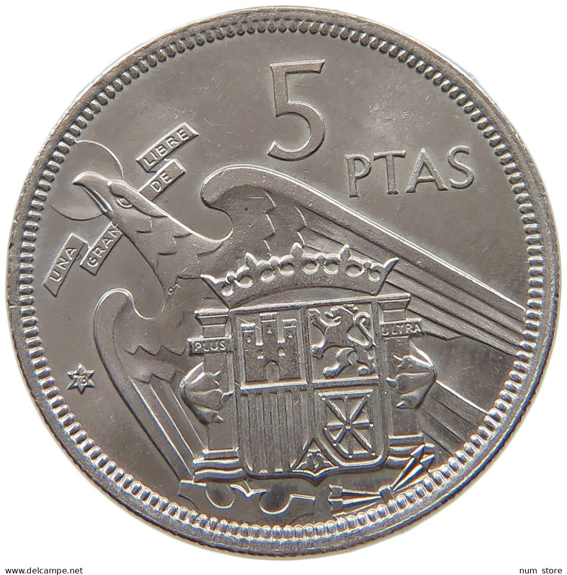 SPAIN 5 PESETAS 1957 73 TOP #s079 0537 - 5 Pesetas