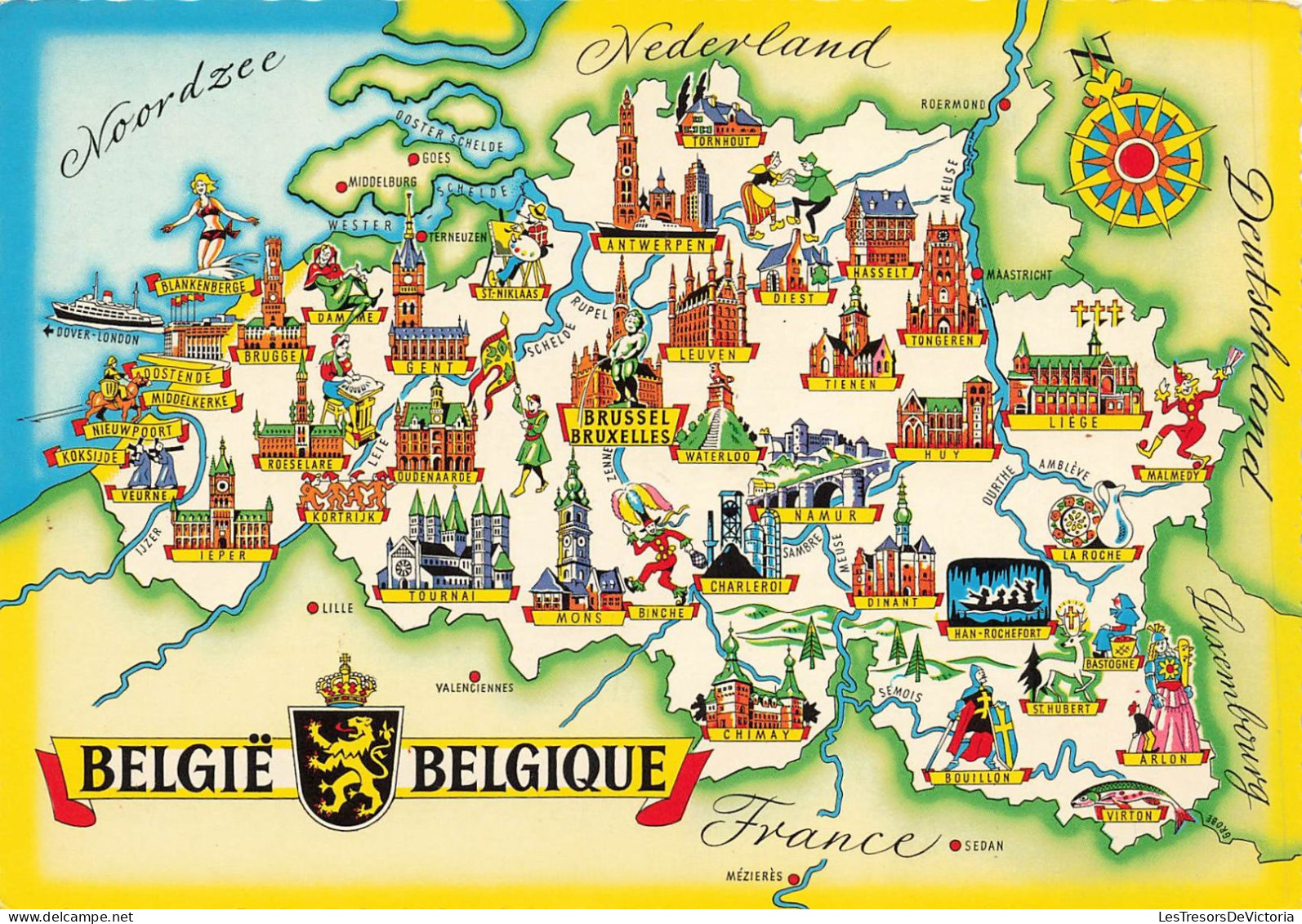 BELGIQUE - Un Bonjour De La Côte Belge - Colorisé - Carte Postale Ancienne - Other & Unclassified