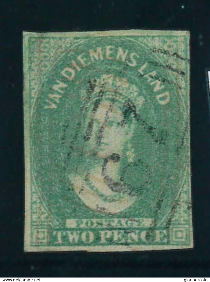 P1856 - TASMANIA , SG 30 SCOTT 12 C , 4 MARGINS NUMBER CANCELL 67 . LUXUS - Otros & Sin Clasificación