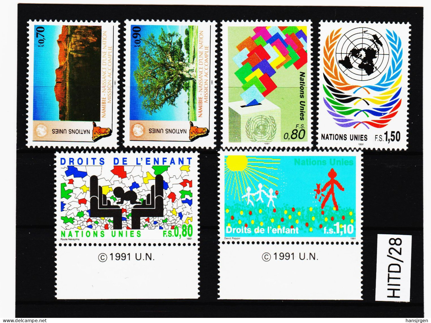 HITD/28 UNO GENF 1991  MICHL  198/03 ** Postfrisch Siehe ABBILBUNG - Unused Stamps