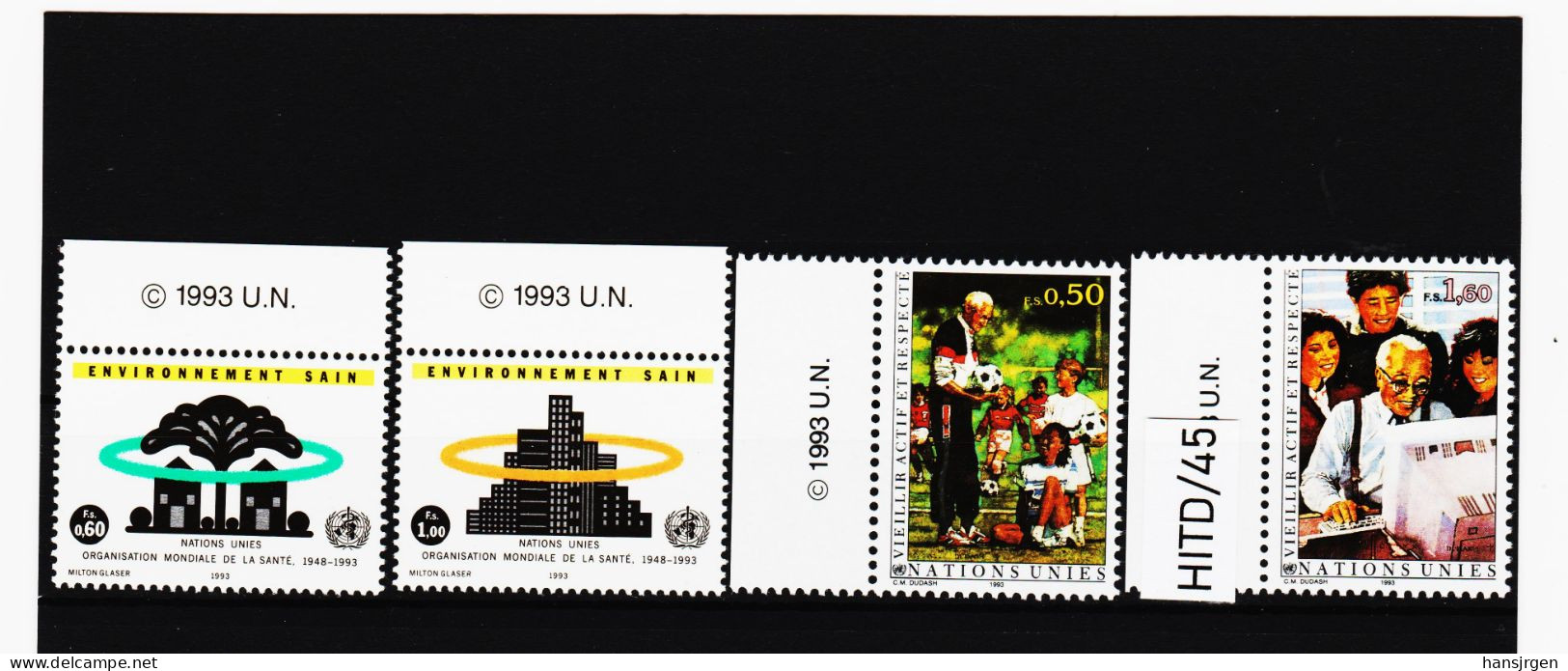 HITD/45 VEREINTE NATIONEN UNO GENF 1993 Michl 225/26 + 231/32 ** Postfrisch SIEHE ABBILDUNG - Unused Stamps