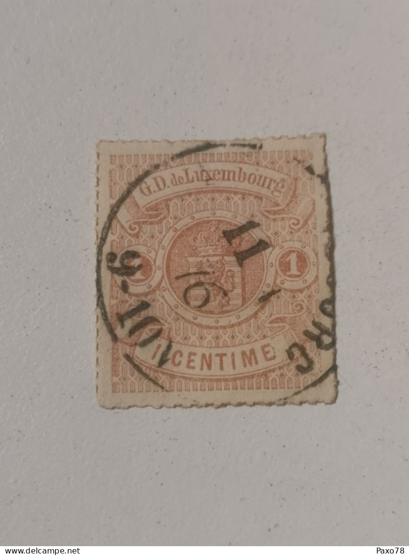 Luxembourg Timbre, 1C Armoires  . Oblitéré - 1859-1880 Coat Of Arms