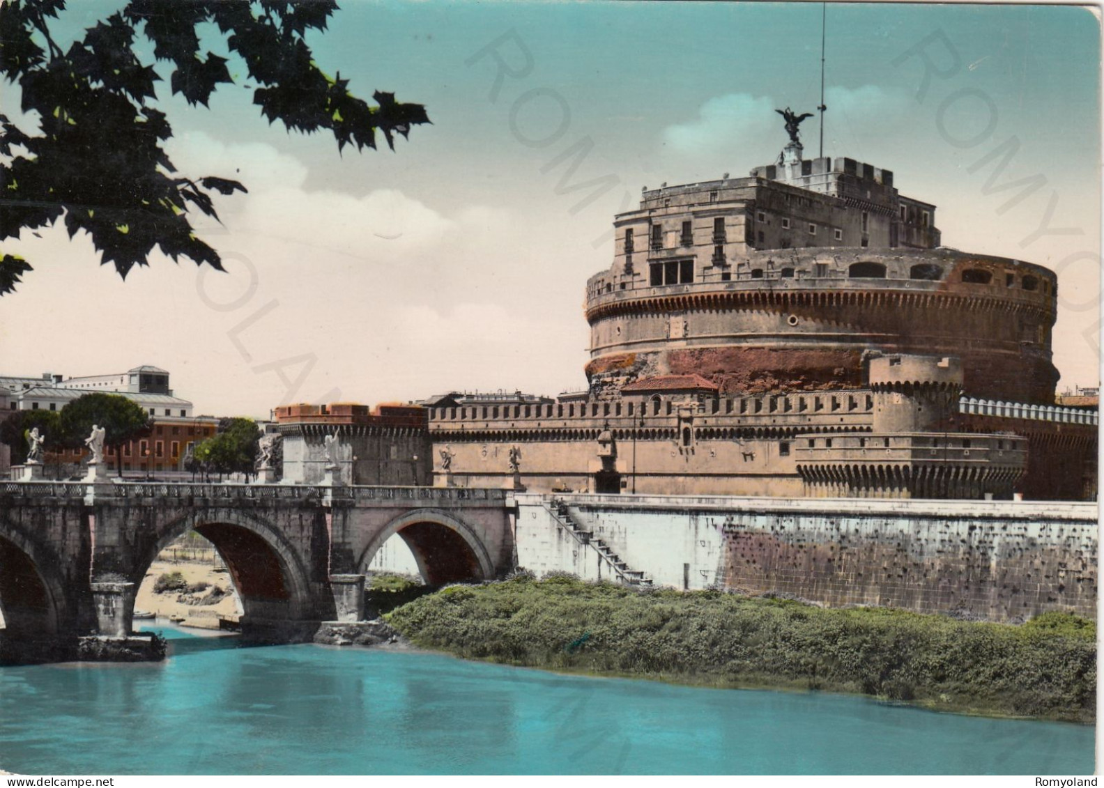 CARTOLINA  ROMA,LAZIO-PONTE E CASTEL SANT'ANGELO-MEMORIA,CULTURA,RELIGIONE,IMPERO ROMANO,BELLA ITALIA,VIAGGIATA 1956 - Castel Sant'Angelo