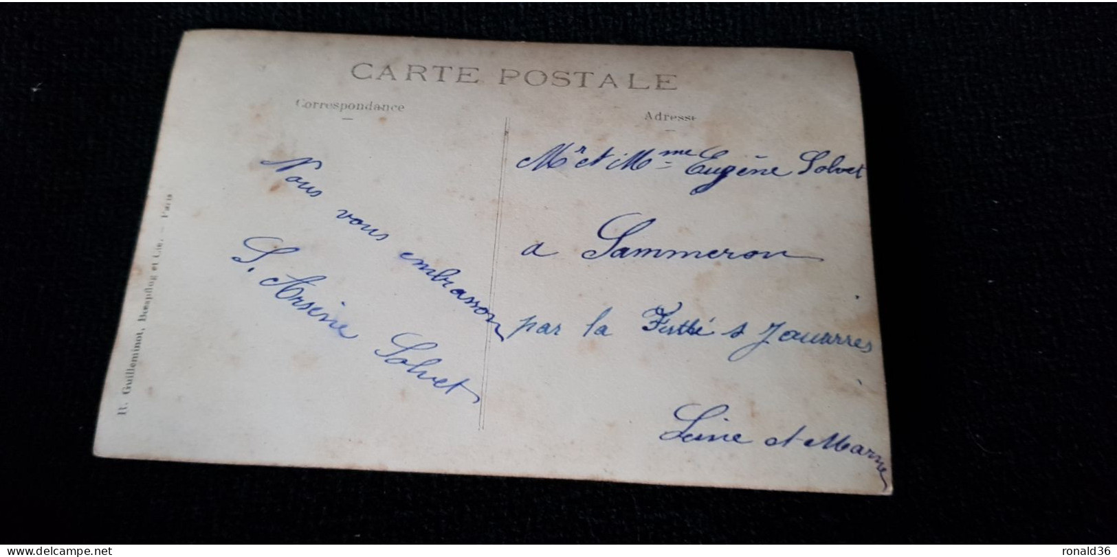 Cpp Souvenir Rue Et Maison D'habitation Famille SOLVET Arsène Adr Eugène SAMMERON Par LA FERTE SOUS JOUARRE - Genealogia