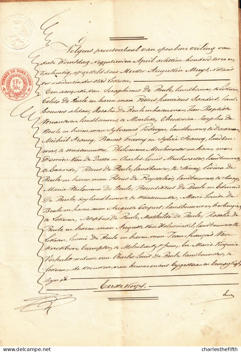 LOKEREN 1882 - AKTE VERKOOP DE BEULE LOKEREN Aan LUDWIGS Te LOKEREN - Historical Documents