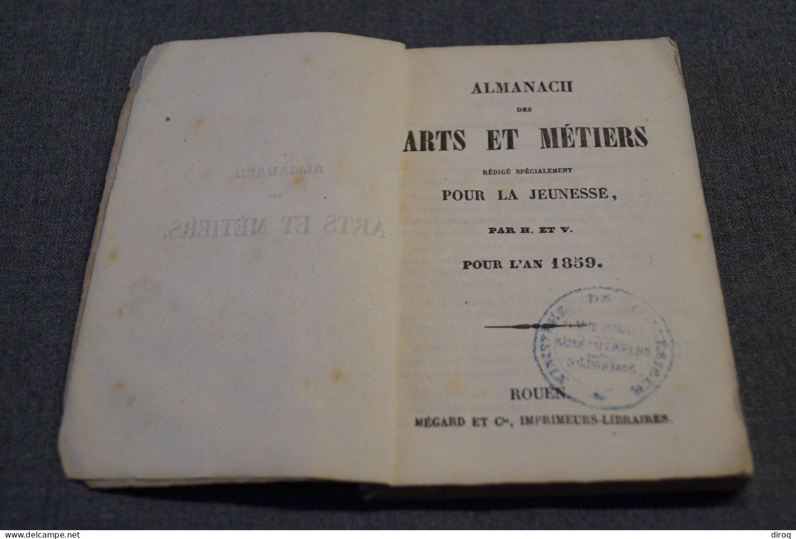 Almanach 1859,Art et Métiers,1 er. année,144 pages,14 Cm. sur 9 Cm.