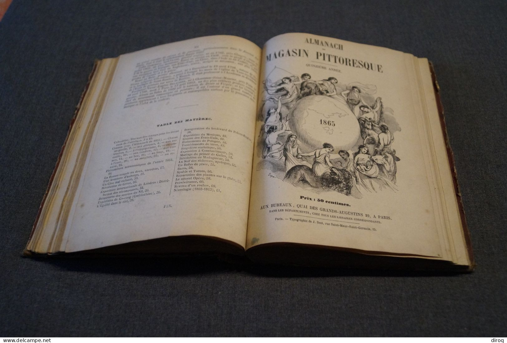 Almanach 1862 à 1867, 6 Années,magasin Pittoresque,20 Cm. Sur 15 Cm.Complet - Documentos Históricos