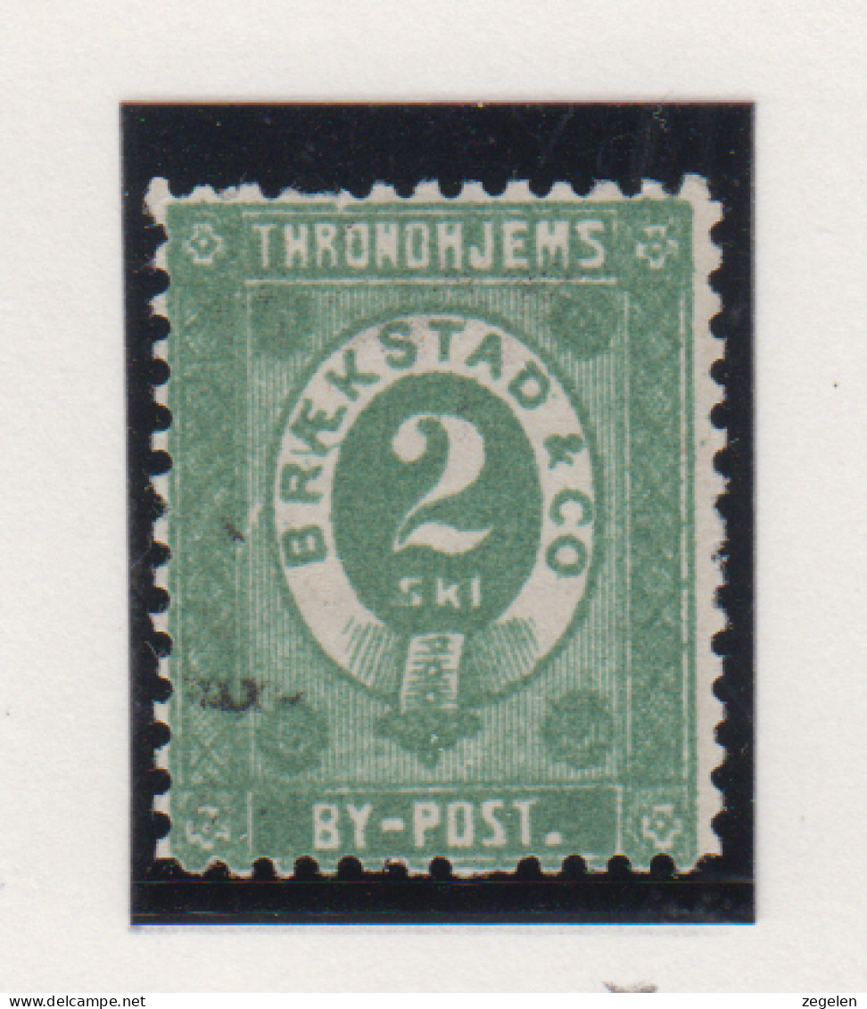 Noorwegen Lokale Zegel   Katalog Over Norges Byposter Trondhjem Bypost 7 - Local Post Stamps