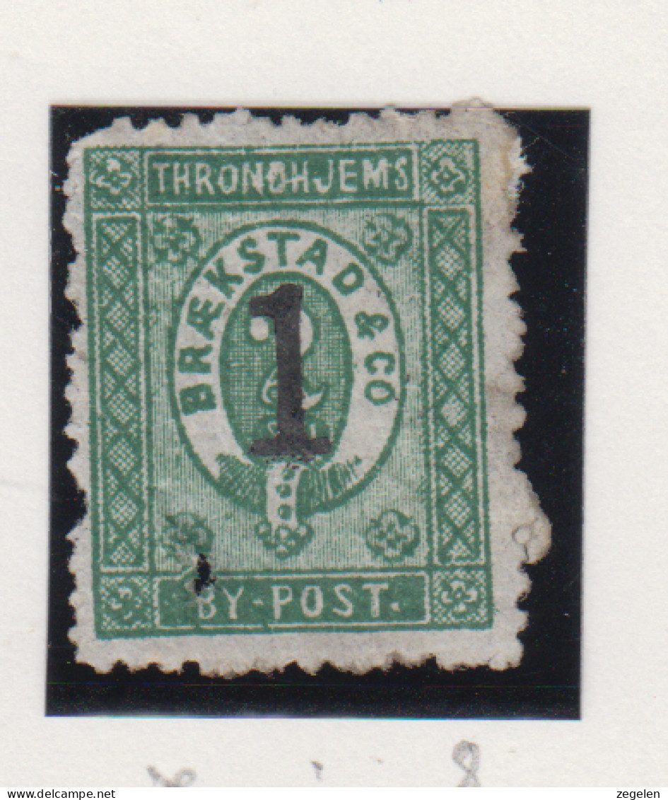 Noorwegen Lokale Zegel   Katalog Over Norges Byposter Trondhjem Bypost 8 - Local Post Stamps