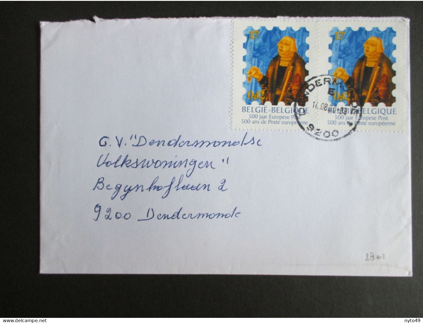 Nr 2901 (2) - Belgica 2001 Thurn & Tassis -  Op Brief Binnen Dendermonde - Brieven En Documenten