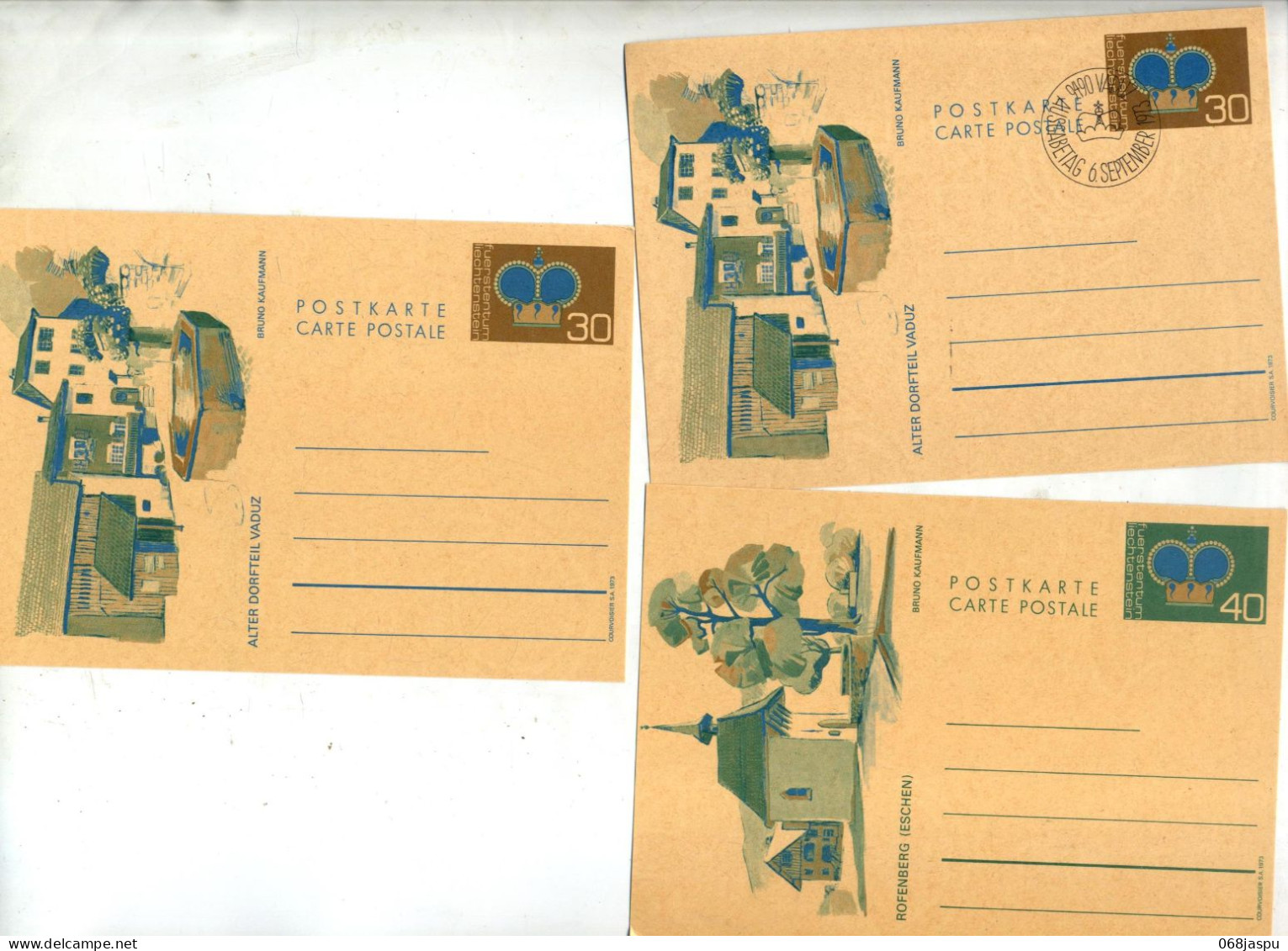 3 Carte Postale Couronne Illustré Ville Neuf Fdc - Postwaardestukken