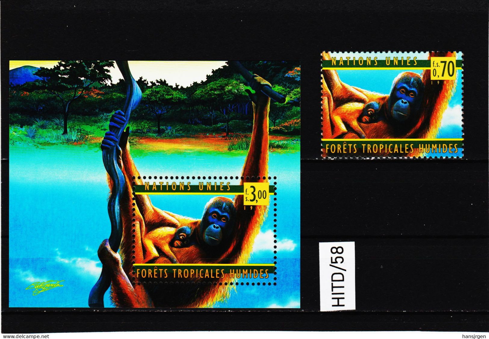 HITD/58 UNO GENF 1998  Michl  346 + Block 10  ** Postfrisch SIEHE ABBILDUNG - Unused Stamps
