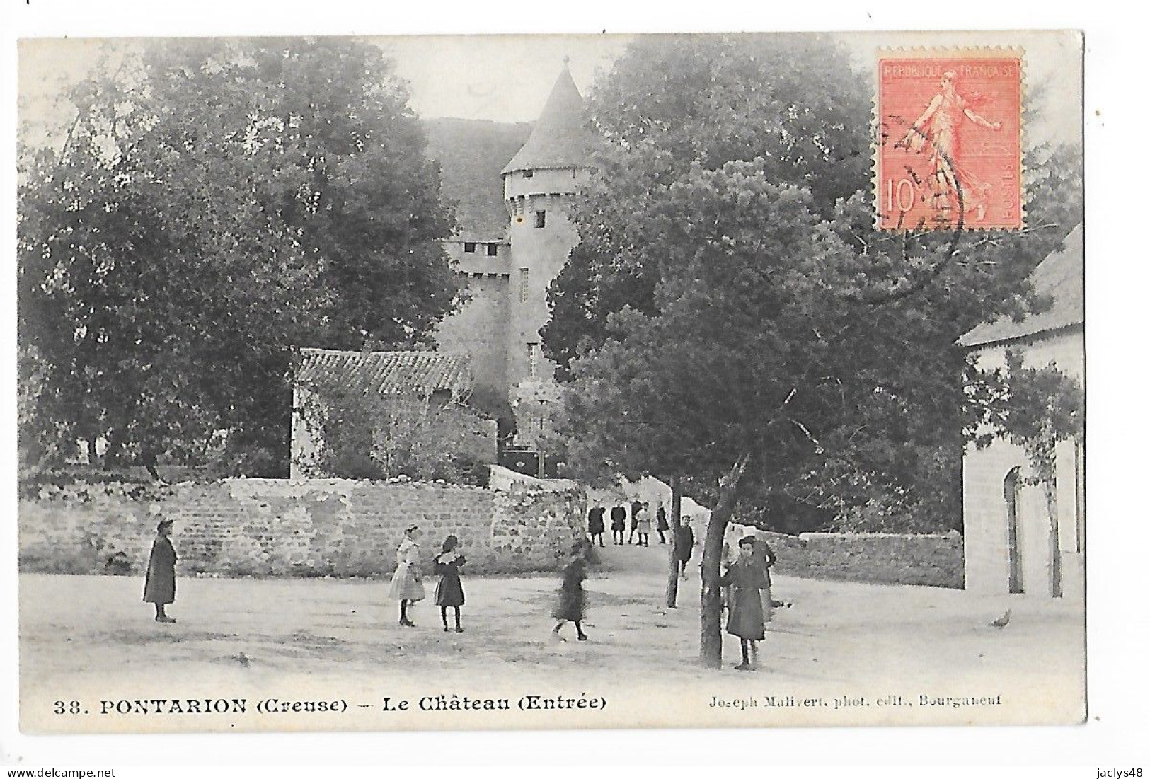 PONTARION  (cpa 23)  Le Château (entrée) - Pontarion