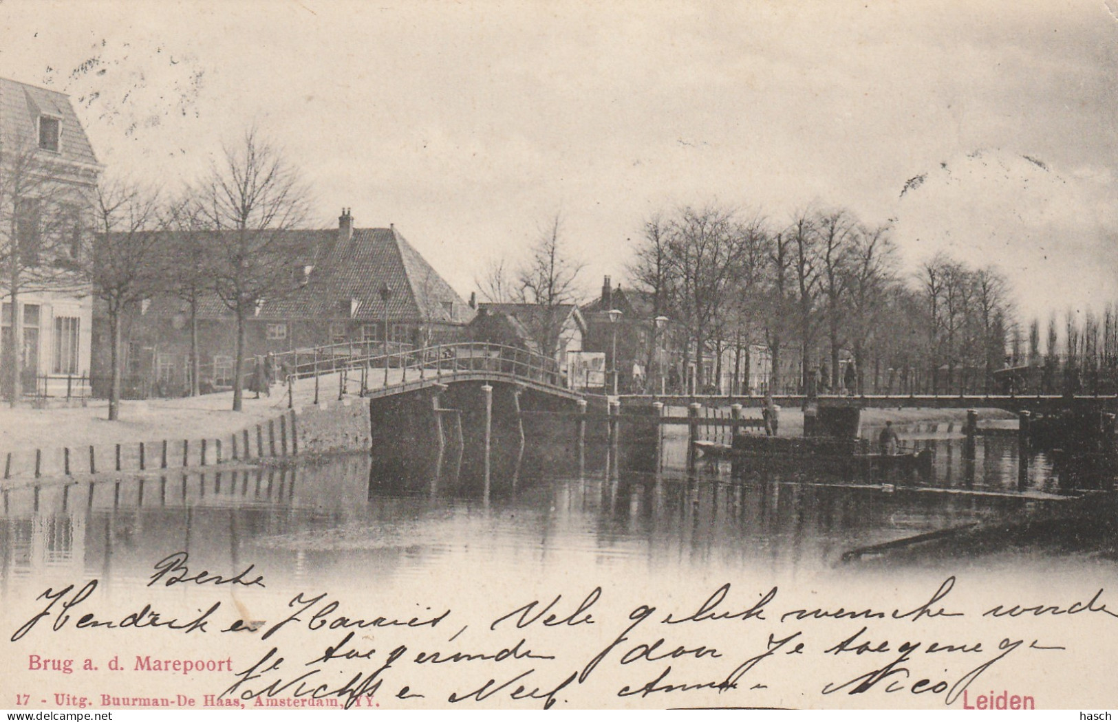 4915 1 Leiden, Brug A. D. Marepoort. (Poststempel 1903)  - Leiden