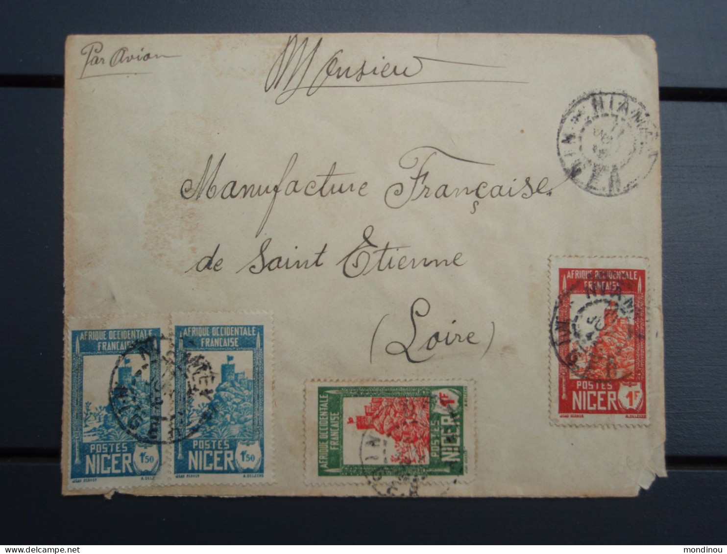 Enveloppe Manufacture Française De St-Etienne Adressée à Niamey Au NIGER - 1942 - Cartas & Documentos