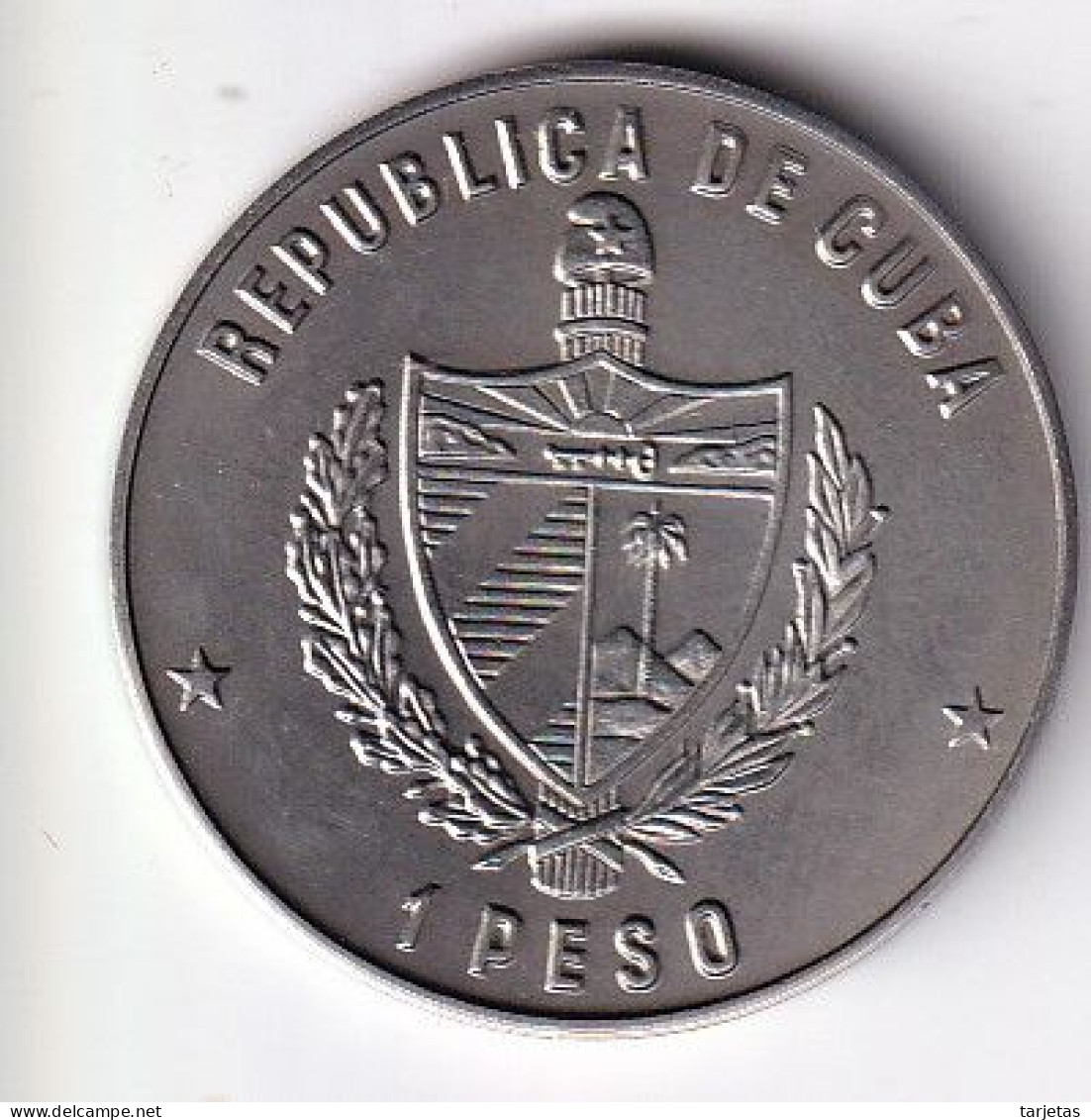 MONEDA DE CUBA DE 1 PESO DEL AÑO 1983 DE MEDIOS TRANSPORTE - LA VOLANTA (COIN) (NUEVA - UNC) - Kuba