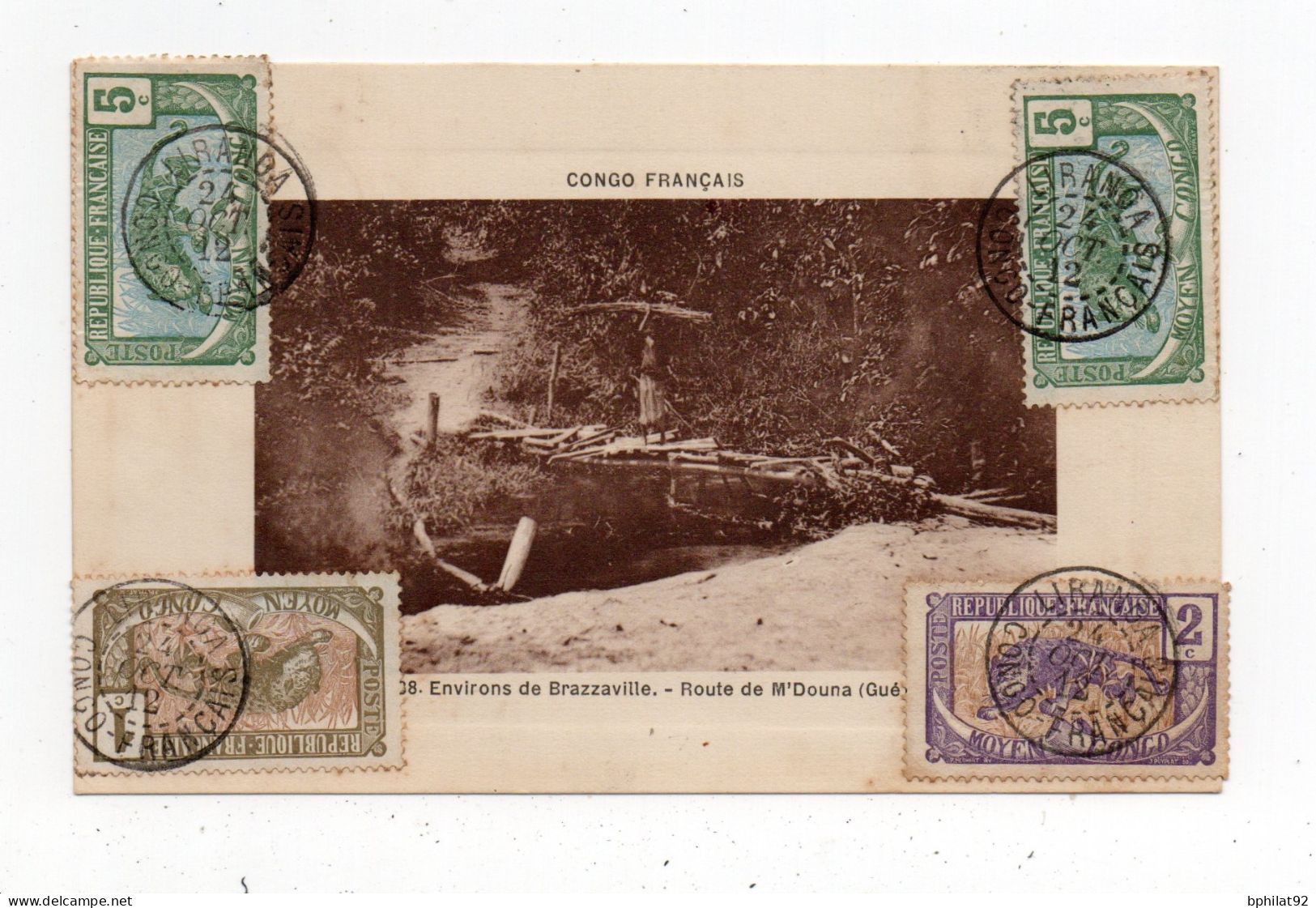 !!! CACHET LIRANGA - CONGO DE 1912 SUR CPA POUR PARIS - Briefe U. Dokumente