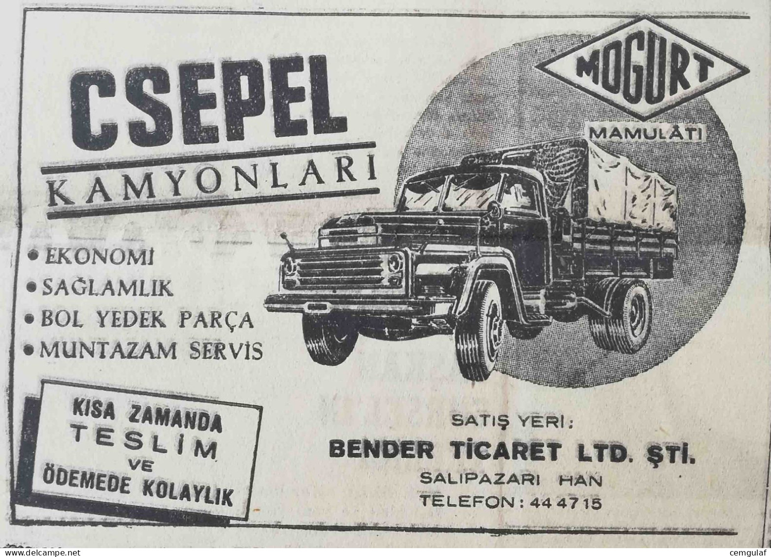 CSEPEL TRUCKS ADVERTISING/ ATTRACTIVE PRICE, LONG TERM, IMMEDIATE DELIVERY-1960 - Camion