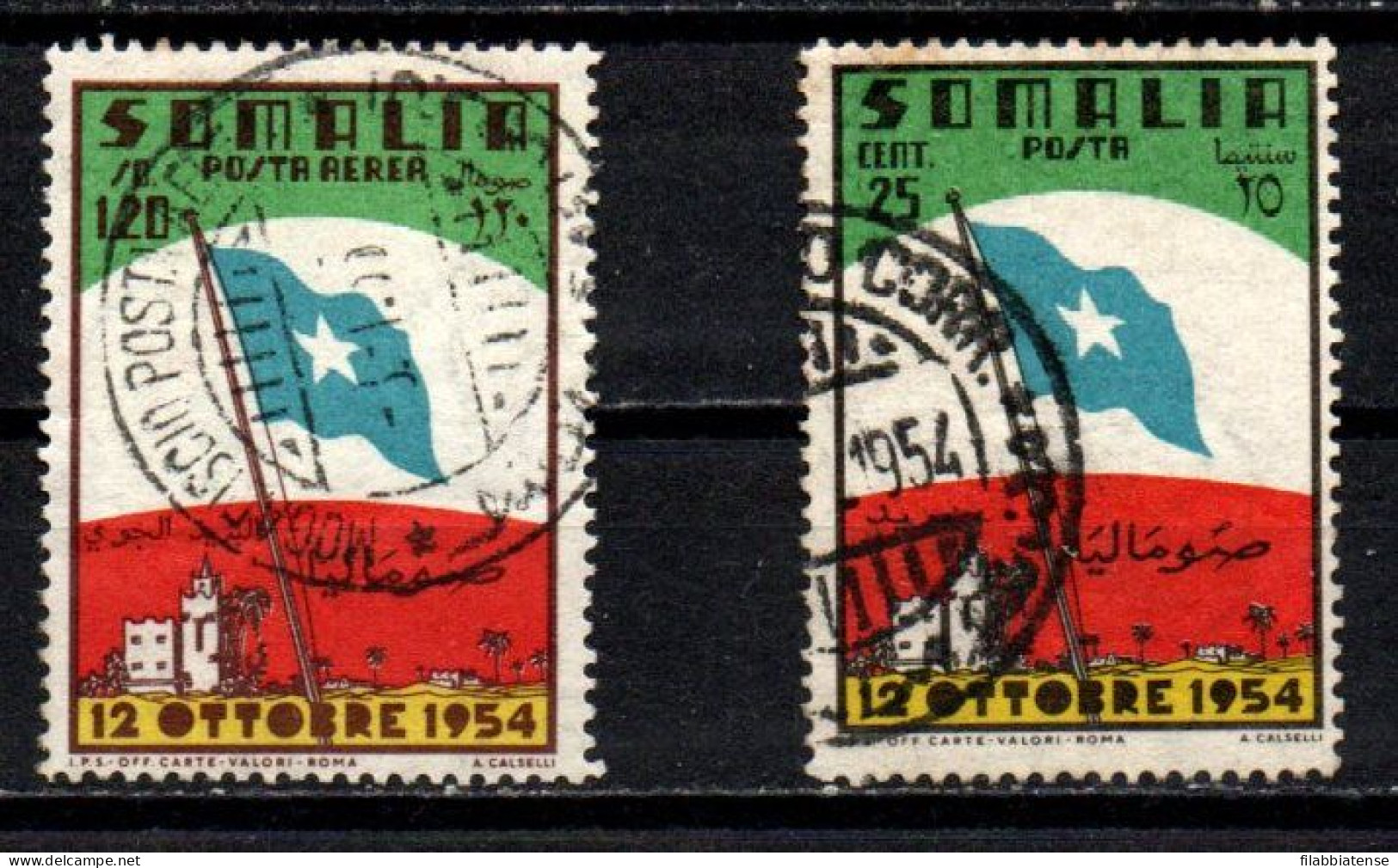 1954 - Italia - Somalia AFIS 26 + PA 25 Bandiera    ------- - Somalië (AFIS)