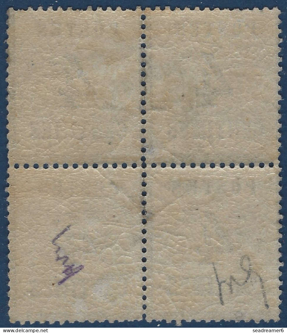 FRANCE Alsace Lorraine N°3a*/** 4c Gris Violet Bloc De 4 Tres Frais SUPERBE & RR - Unused Stamps