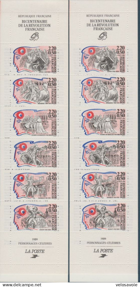 CARNET BC2570 AVEC FORT DECALAGE DU BLEU TOUCHANT LE ROUGE LIVRE AVEC NORMAL ** - Unused Stamps