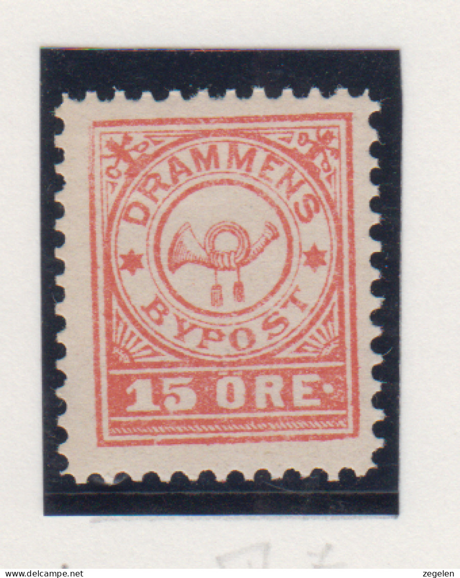 Noorwegen Lokale Zegel   Katalog Over Norges Byposter Drammen Bypost  IV 7 - Local Post Stamps