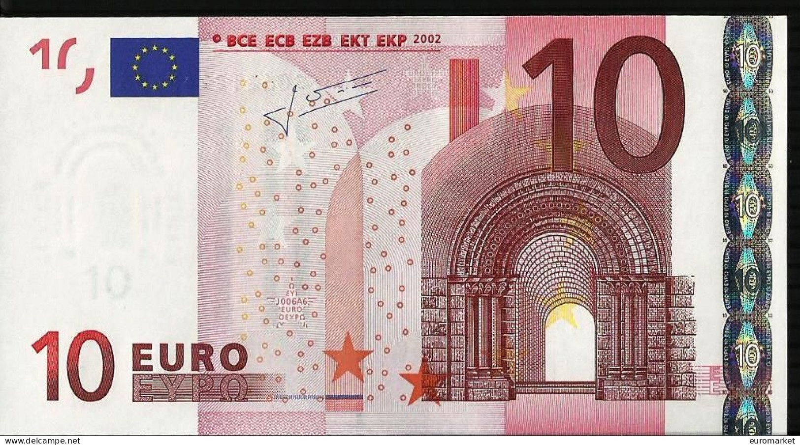 10 EURO "S" J006 ITALIE - ITALIA UNC - FDS - TRICHET - 10 Euro