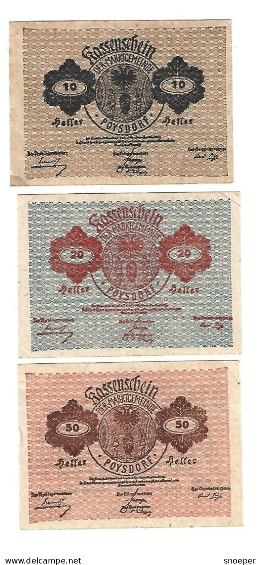 **Austria Notgeld  Poysdorf Serie Compleet    776b - Autriche