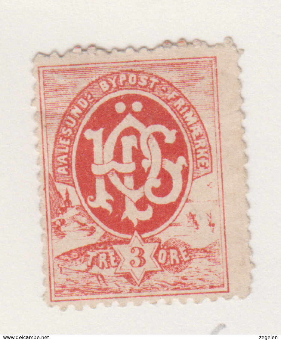 Noorwegen Lokale Zegel   Katalog Over Norges Byposter Aalesunds Bypost 6 - Local Post Stamps