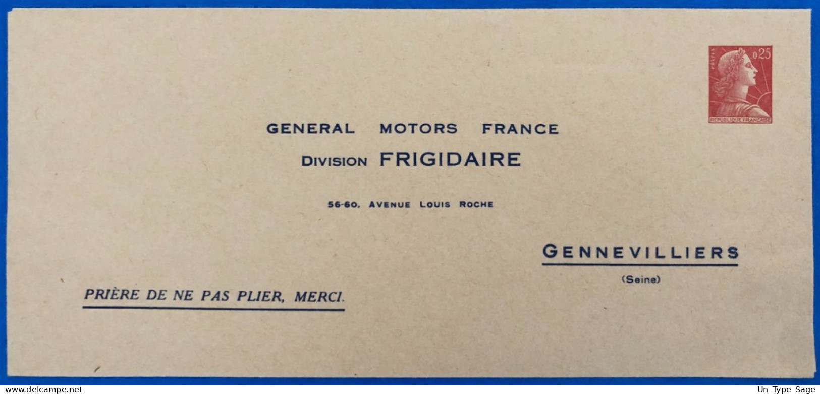 France, Entier Enveloppe - REPIQUAGE GENERAL MOTORS FRANCE - (L114) - Bigewerkte Envelop  (voor 1995)