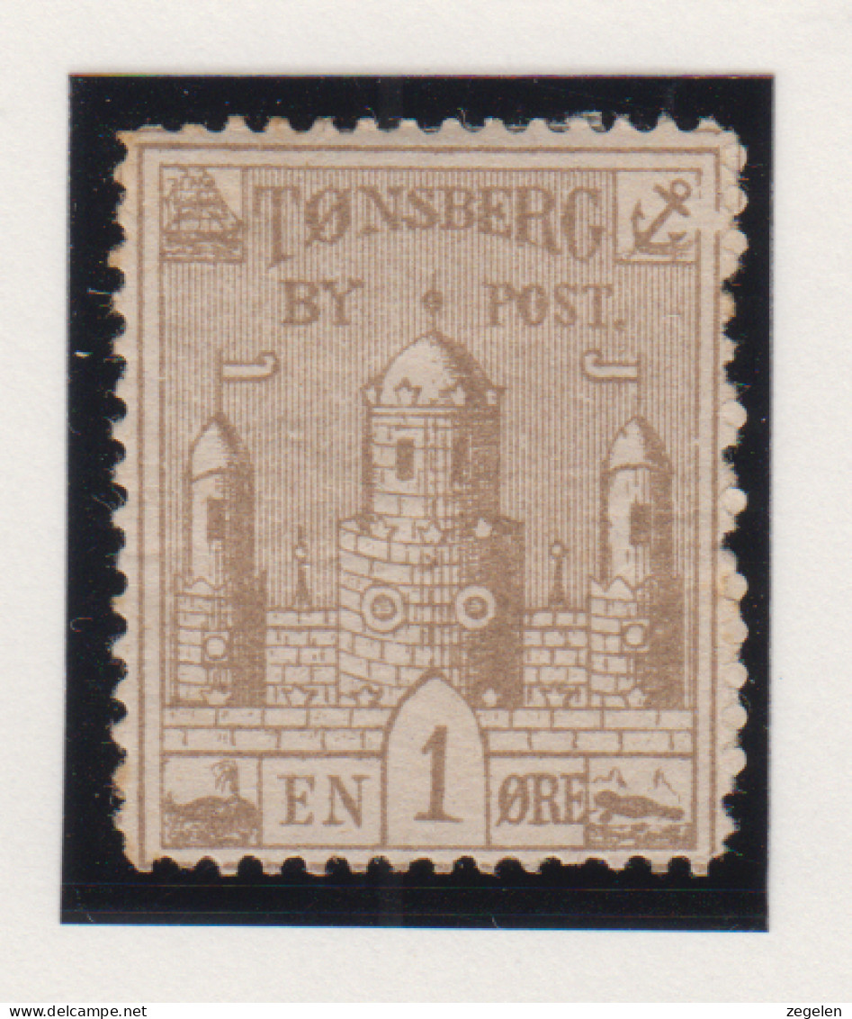 Noorwegen Lokale Zegel   Katalog Over Norges Byposter Tonsberg Bypost 6 * - Local Post Stamps