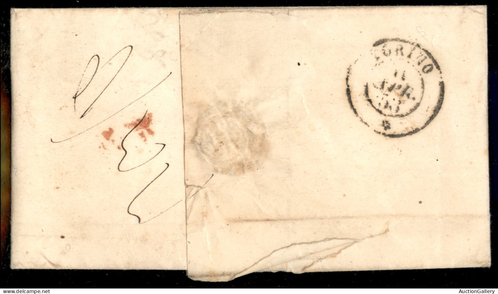 Antichi Stati Italiani - Lombardo Veneto - Milano (rosso - P.ti R2) + P.D. - Letterina Per Torino Del 10.4.1853 - Tassat - Other & Unclassified