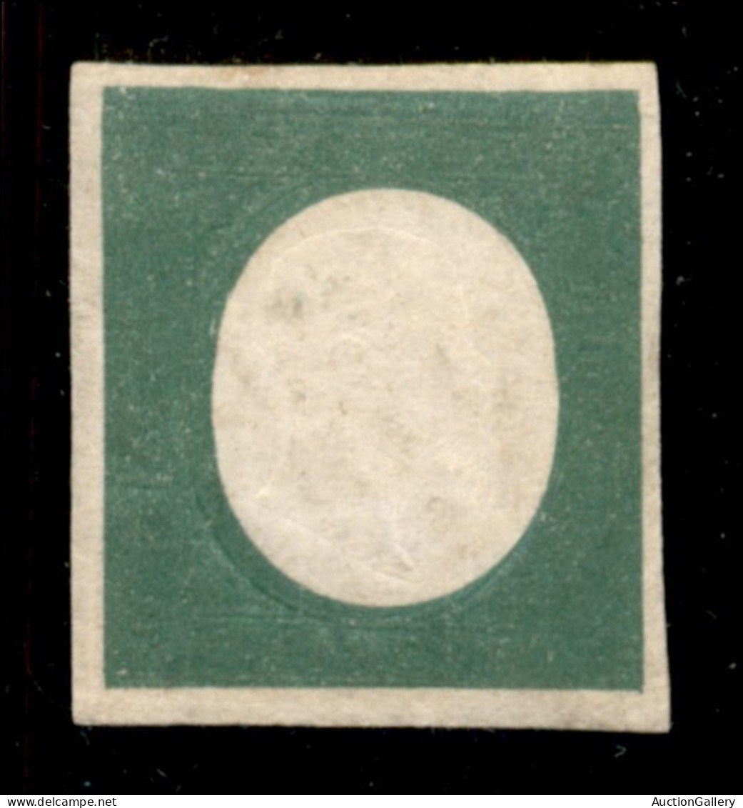 Antichi Stati Italiani - Sardegna - 1854 - Non Emesso - 5 Cent Verde Oliva Scuro (10) - Gomma Originale - Diena + Cert A - Other & Unclassified