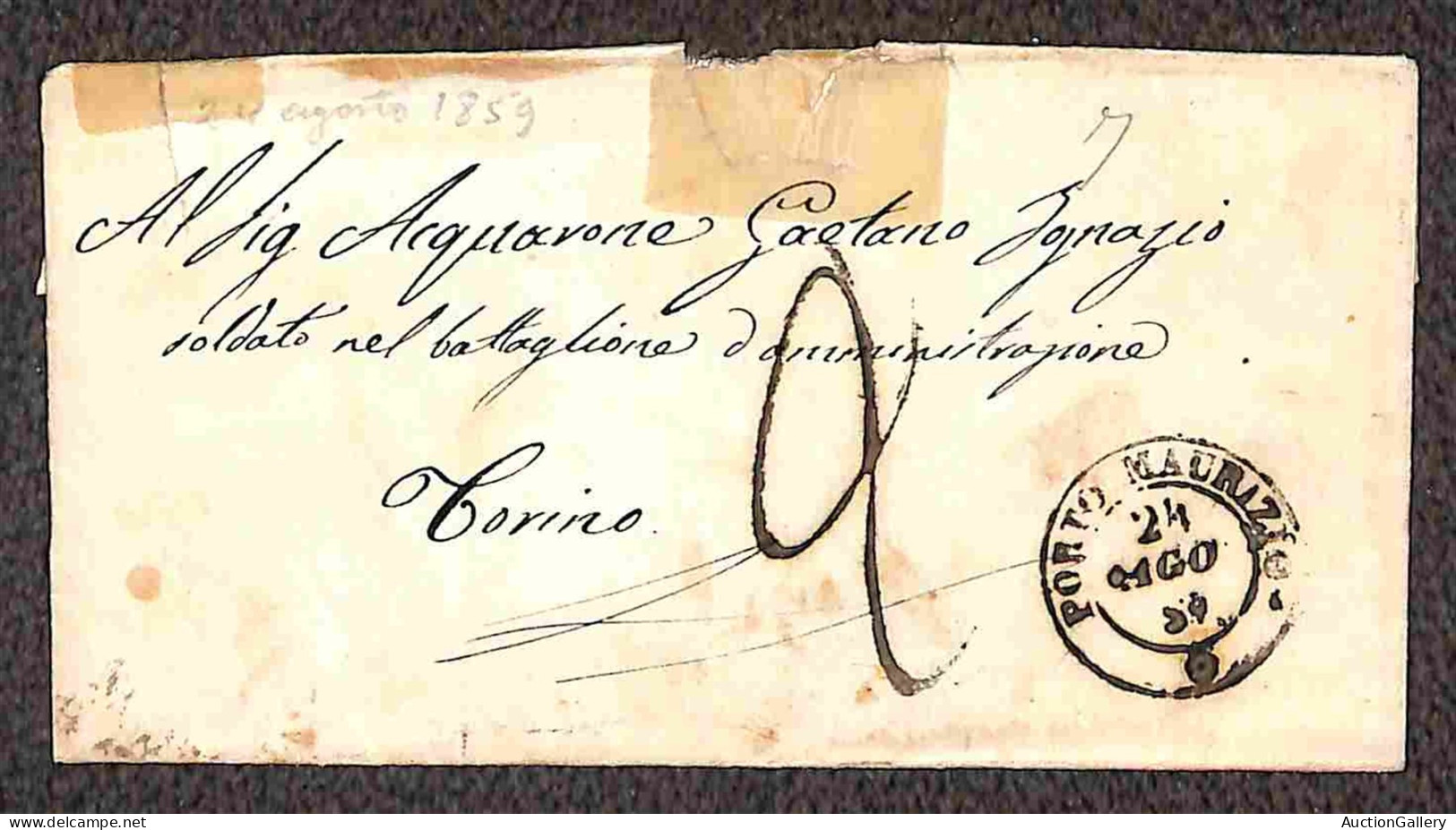Antichi Stati Italiani - Sardegna - Posta Militare - 1859/1860 - Una bustina + sette lettere da Porto Maurizio indirizza
