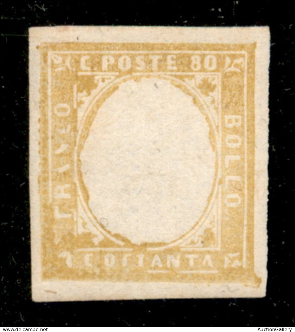 Antichi Stati Italiani - Sardegna - 1859 - Prova - Senza Effigie - 80 Cent (17Aa) - Gomma Integra - Cert. AG - Other & Unclassified