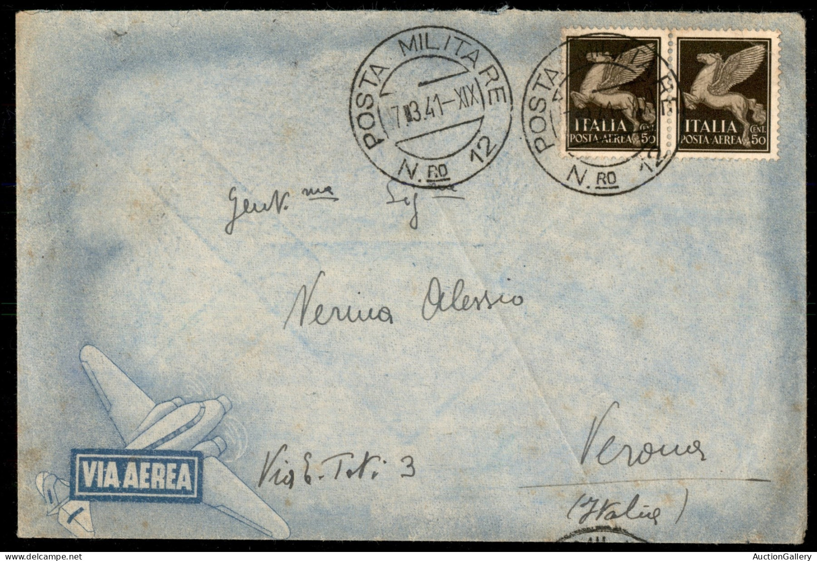 Regno - Posta Militare - Posta Militare N.ro 12 (7.3.41) - Aerogramma Per Verona - Other & Unclassified