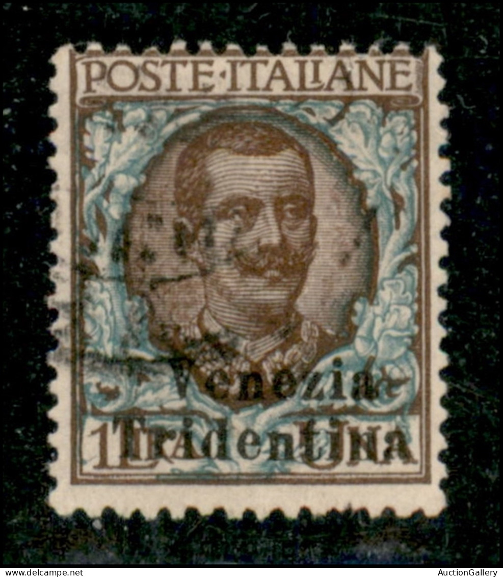 Occupazioni I Guerra Mondiale - Trentino-Alto Adige - 1918 - 1 Lira (27) Usato - Soprastampa In Basso (Tridentina Sul Va - Otros & Sin Clasificación