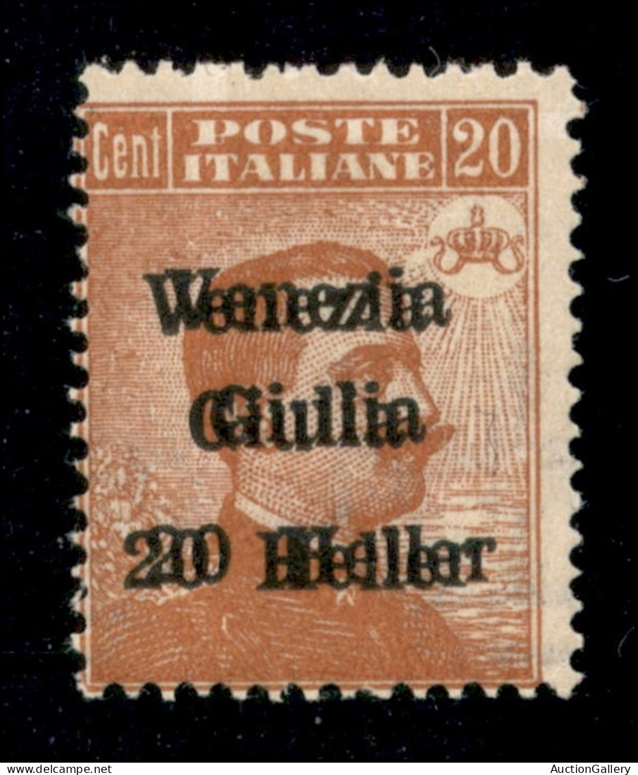 Occupazioni I Guerra Mondiale - Venezia Giulia - 1919 - 20 Heller Su 20 Cent (31b) Con Doppia Soprastampa - Gomma Integr - Other & Unclassified