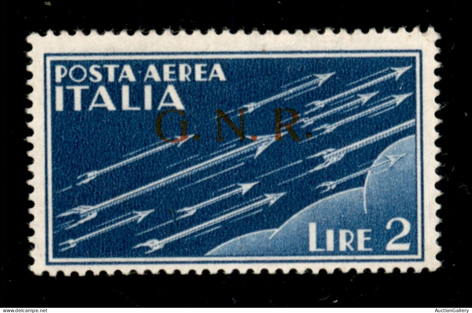 RSI - G.N.R. Brescia - 1943 - 2 Lire Aerea (122/I) Con Soprastampa Del I Tipo - Gomma Originale Con Invisibile Traccia D - Other & Unclassified